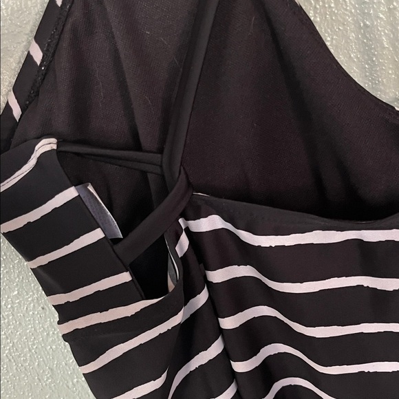Black and White Striped Halter Swim Top - Picture 8 of 9